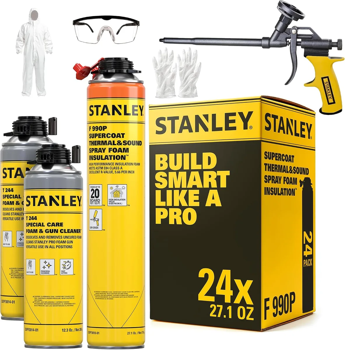 Stanley F990P SuperCoat spray foam insulation kit