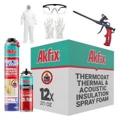 Akfix ThermCoat, Set Insulation, 12 Cans - Cleaner - Spray Gun