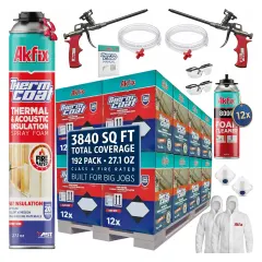 Akfix ThermCoat, Set Insulation, 192 Cans - 12 Cleaner -2 Spray Gun